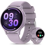 HASAKEI Montre Connectée Femme, 1.27" Smartwatch avec Appel Bluetooth/2 Sangles 400+ Cadrans, Suivi des Périodes/Sommeil/Indice UV, 70+ Modes Sportifs Smart Watch Étanche IP68 iOS Android Violet Clair