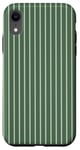 Coque pour iPhone XR Vert sauge rayé girly esthétique Preppy Stripe verticale