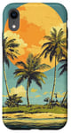 Coque pour iPhone XR Motif paysage vintage île avec récif corallien