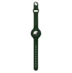 Silicone flexible case wristband wrist pendant case for Apple AirTag locator green