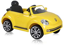 Rollplay Voiture Électrique avec Fonction Marche Arrière, À partir de 3 Ans, Jusqu'à 35 kg, Batterie 6 Volts, Jusqu'à 4 km/h, VW Coccinelle, Jaune