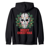 Merry Christmas Horror Fan Slasher 80s-Themed Zip Hoodie