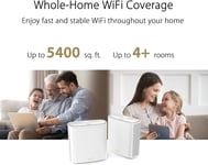 ASUS ZenWiFi XD6 Whole Home Mesh WiFi 6 System 2 Pack White: Coverage up to 4+