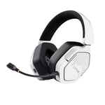 Trust GXT 1493W Ravox Casque Gaming sans Fil Bluetooth + 2.4 GHz pour PS5 PS4 Switch PC Xbox Mobile, Pilotes 50mm, Batterie 70 Heures, Faible Latence, Casque Gamer Over-Ear avec Microphone, Blanc