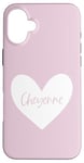 iPhone 16 Plus Cheyenne Pink Name Heart Love Woman Girl Friend Personalized Case