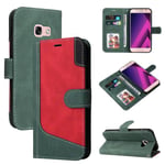 Avancée Housse Pour Samsung Galaxy A3 2017 A320 Etui coutures de couleur Portefeuille Protection Phone Cover Vert