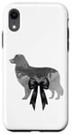 Coque pour iPhone XR Nœud en ruban noir esthétique pour femme - Aquarelle - Chien australien