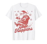 Funny Santa Christmas Clumsy Santa Falls Slip Happens Humor T-Shirt