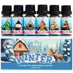 Winter Essential Oils Set, SNOWSEN Premium Fragrance Oils for Diffuser, Soap, Candle Making,Gingerbread, Cinnamon, Christmas Wreath, Hot Chocolate, Sugar Cookies, Peppermint Diffuser Oil