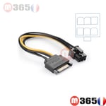 Câble Adaptateur alimentation SATA vers carte graphique 6 pins PCI-E 6 mâle