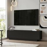 Dmora Meuble Porte Zaur, Buffet de Salon, Armoire Basse pour TV, Base Murale équipée, 140 x 36 cm, Noir