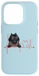 Coque pour iPhone 14 Pro EKG de battements de cœur pour chiens Wolf Spitz Funny Dogs My Cardio