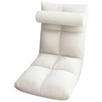 Golvstol med Ryggstöd Vikbar Soffa Stol Sängsoffa Lounger Golvspelstol Meditationstol för Vuxna Vit