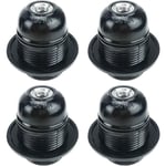 Vis E27 Noir, Support D'ampoule E27, 4 Pièces Douille E27, Ampoule à Douille E27, Douille D'ampoule Solide, Adaptateur Noir Socket, Douilles de Lampe