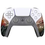 eXtremeRate PlayVital Grips Sticker pour ps5 Manette,Housse Autocollant de Poignée Skins en Caoutchouc pour ps5,Accessoires Antidérapants pour ps5 Manette-Vue Soleil Levant