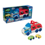 Tiny Teamsterz Car Transporter Playset | Includes 2 Soft Touch Cars