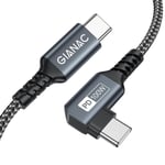 100W Câble USB C vers USB C 1M Charge Rapide 90 Degrés Câble Type C PD 5A/20V avec puce E-Mark pour Macbook Pro/MacBook Air/iPad Pro/Samsung Galaxy/Huawei/Book Pixel/Tablette Google