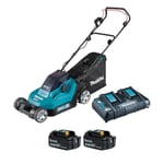 Makita DLM382PF-2 Twin 18v 38cm Lawn Mower (2x3Ah)