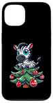 Coque pour iPhone 13 Joli arbre de Noël zèbre Père Noël dessin animé