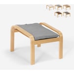 Ahd Amazing Home Design - Repose-pied en bois au design scandinave pour fauteuil canapé de salon Sylt Couleur: Gris
