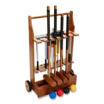 Garden Croquet Set - 4 Player, with Wooden Trolley