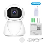 AK02 Baby Monitor Caméra IP sans fil Wifi 355 ° Mini caméra de surveillance vidéo pour animaux de compagnie Intérieur CCTV Sécurité Smart Home Tracking Alarm, Chargeur UE