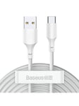 Baseus Simple Wisdom Data Cable Kit USB to Type-C 5A (2PCS/Set）1.5m White