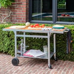 Cook'in Garden - Desserte pour plancha en bois et métal grandi xl - grey