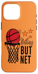 Coque pour iPhone 16 Pro Max ballon de basketball au panier cadeau marrant pour les fans