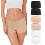 Lakpoau Boxer Femme sans Couture Shorty Femmes Boxer de Sport Shorts Elasticité Caleçons Culotte Femme Shorty Anti Frottement Stretch Slip pour Femme Panty Lot de 6 BWH 2XL/3XL