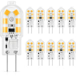 10-pack G4 1,5W LED-lampa, 160lm, AC/DC 12V-lampor, ersättning, varmvit 3000K, ej dimbar, inget flimmer, LED-stiftbaslampa, liten lampa