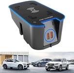 Car Wireless Charger,for Volvo XC90 XC60 S90 V90 V60 S60 2019 2020 15W QC3.0 Fast Charging Phone Charger Pad with Dual 18W USB Ports Volvo Center Console Accessory Panel for Any Qi Phone