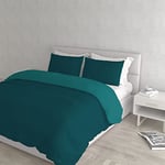 Italian Bed Linen Parure Housse de Couette pour lit Double 250 x 200 cm 250 x 200 cm Pétrole/Vert