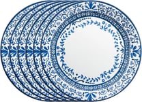 Corelle 3129A 6-Piece Chip Resistant Dinnerware Set, Glass, Portofino, Blue