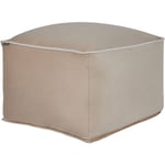 Pouf Carré Moderne Rembourrage Billes eps en Velours Beige Sable Dareyn