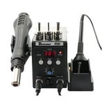 Black 220V EU Plug Station de soudage 8586 760W 2 en 1 avec affichage numérique, pistolet à Air chaud de retouche SMD, fer à souder 220V ESD, outils de réparation de dessoudage ""Nipseyteko