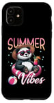 Coque pour iPhone 11 Flotteur de natation panda amusant Summer Vibes Beach Lovers