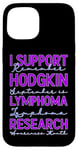 Coque pour iPhone 15 Je Soutien La Recherche Sur Le Lymphome De Hodgkin