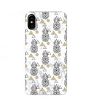 Coque Iphone XR Marbre ananas geometrique blanc dore or