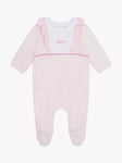 HUGO BOSS Baby Velvet Sleepsuit, Pale Pink