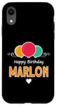 Coque pour iPhone XR Joyeux anniversaire en disant Marlon