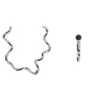 Diesel Collier et Boucles d'Oreilles Homme en Acier Steel, Acier Inoxydable Argent, Set