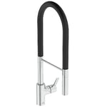 Ideal Standard - Gusto, Professional Single Lever Mixer for Kitchen Sink, high Tubular spout with Adjustable and Removable Multifunction Hand Shower with Magnetic seat, Chrome