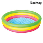 Bestway Uppblåsbar Barnpool med 3 Ringar Mjukbottnad 102x25 cm +2 År Trädgård 51104