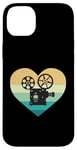 Coque pour iPhone 14 Plus Projecteur de cinéma en forme de cœur avec inscription « Ich liebe Kino »