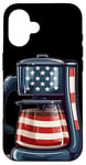 iPhone 16 Funny coffee maker in American style Case