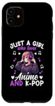 iPhone 11 Just a Girl Who Loves Anime and K-Pop Anime Merch Japanese Case