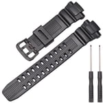 Resin Strap Compatible with Casio G-Shock GW3000B GW-3500 GW-2500B G-1000 Men's Black Replacement Rubber Wrist Watch band Bracelet (Black buckle)