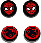 4 Pièces Capuchons De Joystick De D'animation Animal Araignée Compatibles Avec Nintendo Switch Oled Lite Joy-Con,Dessin Animé Bouton Cap Coque Manette En Cartoon Silicone Souple Prises Pouce-Noir