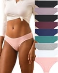 FINETOO Lot de 9 sous-vêtements en Coton pour Femme Confy Slips Soft Hipster Sexy Panties Culotte Femme Doux Ceinture Sport Pack Multiple S-XL